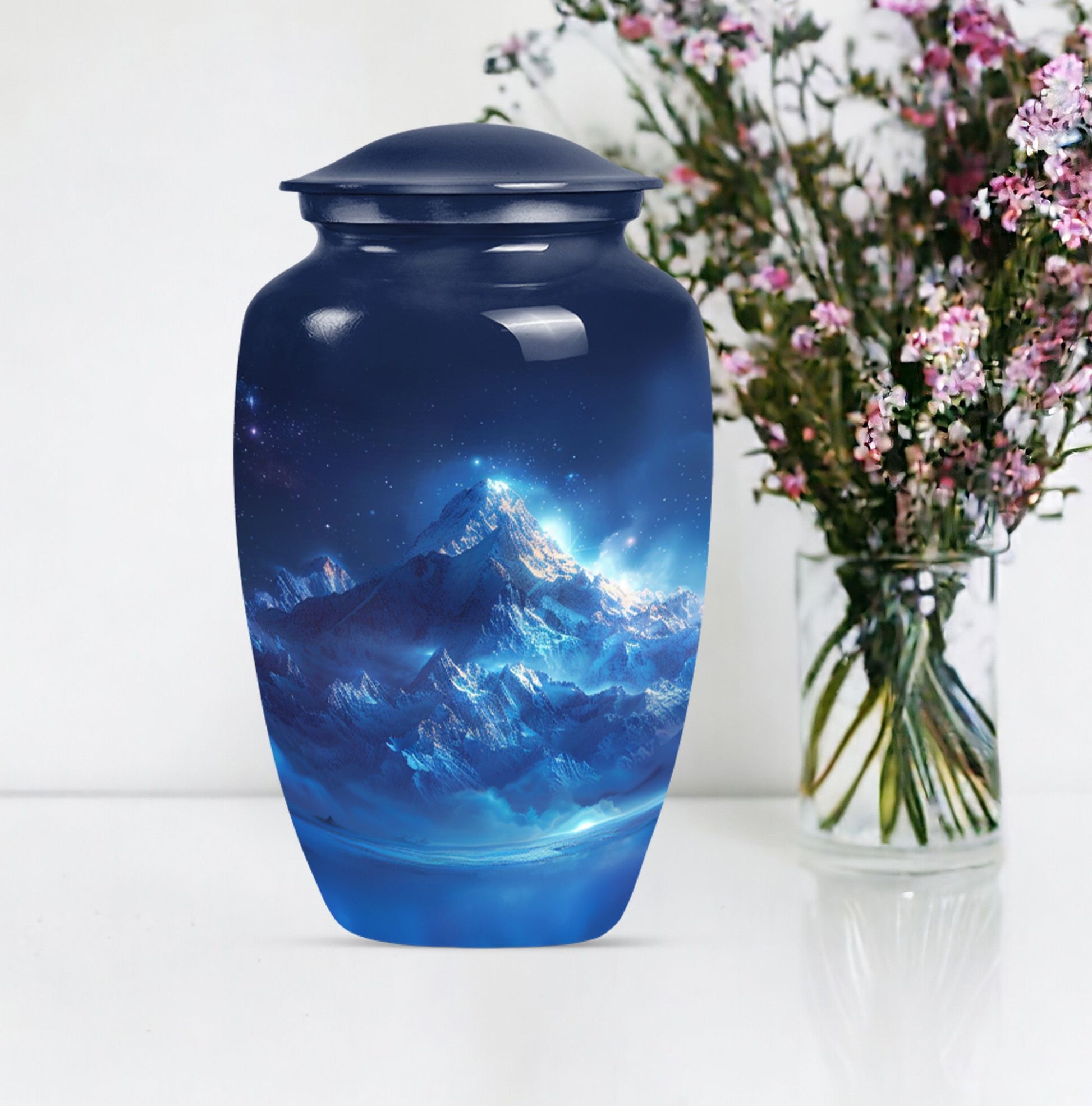 Classic 10 Inch Mountains Urn for ashes, Personalizable 