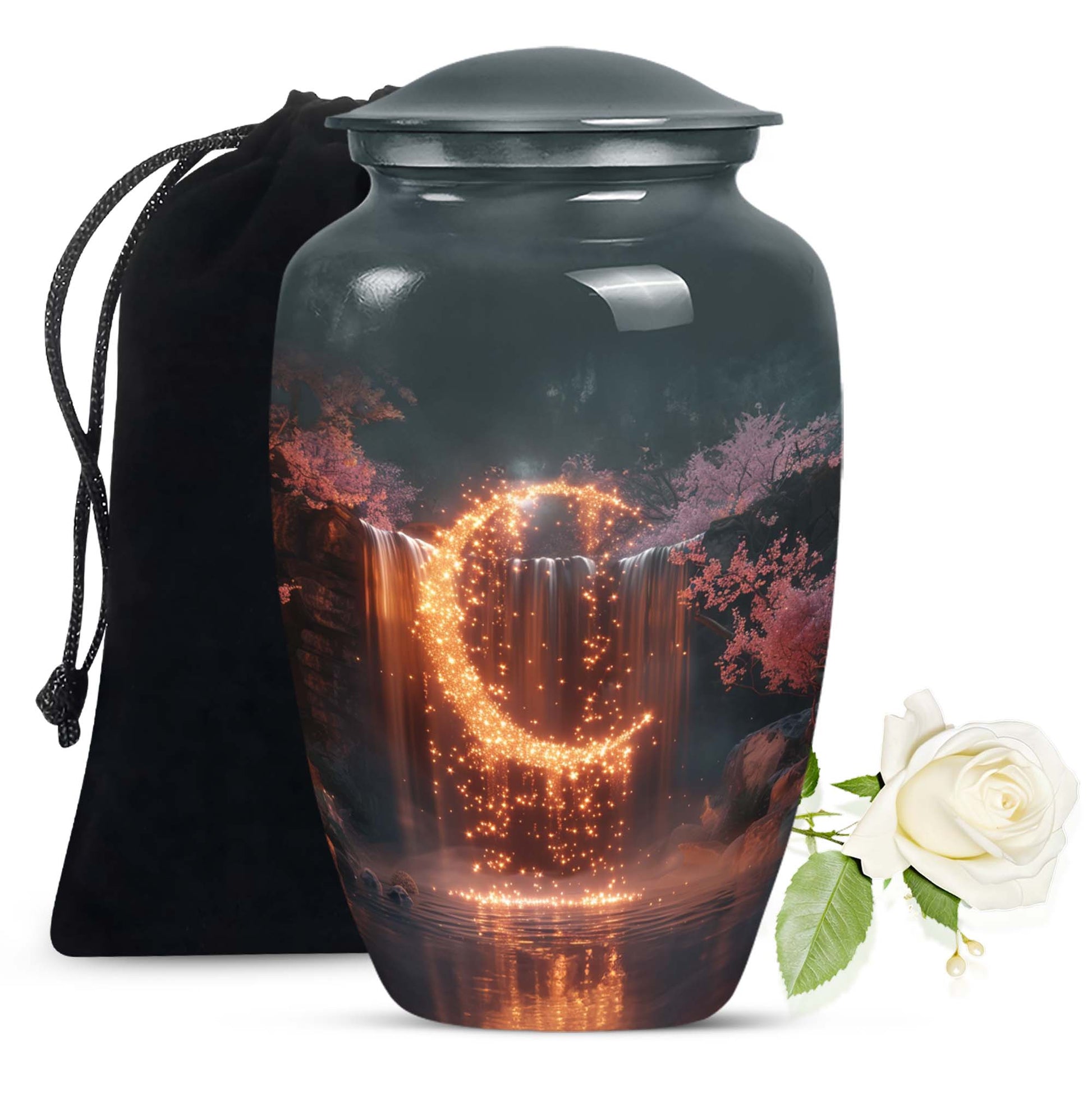 classic Lunar Urn, memorial urn for ground burial.