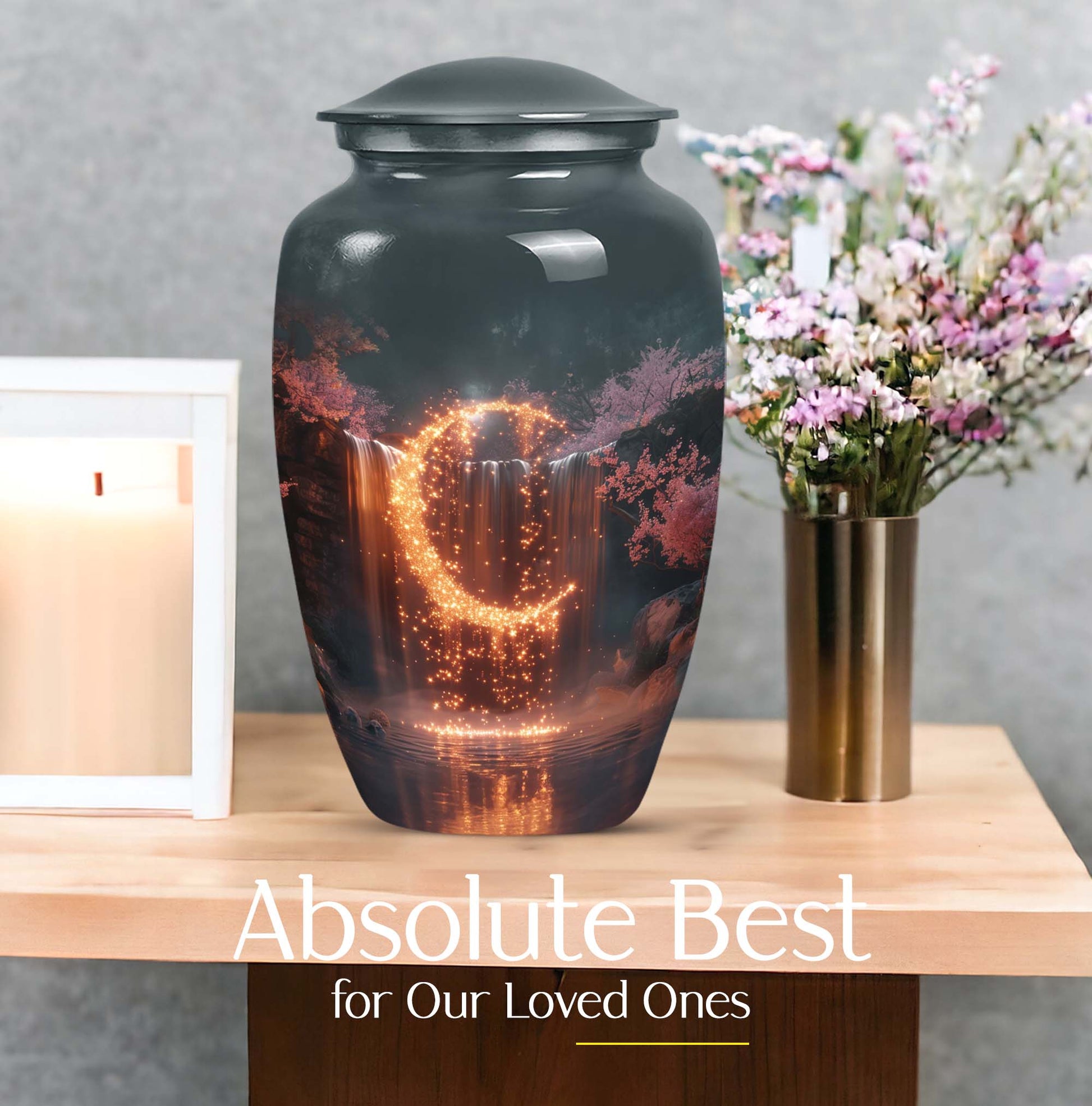 classic Lunar Urn, memorial urn for ground burial.