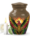 Classic phoenix urn in abstract design for human ashes