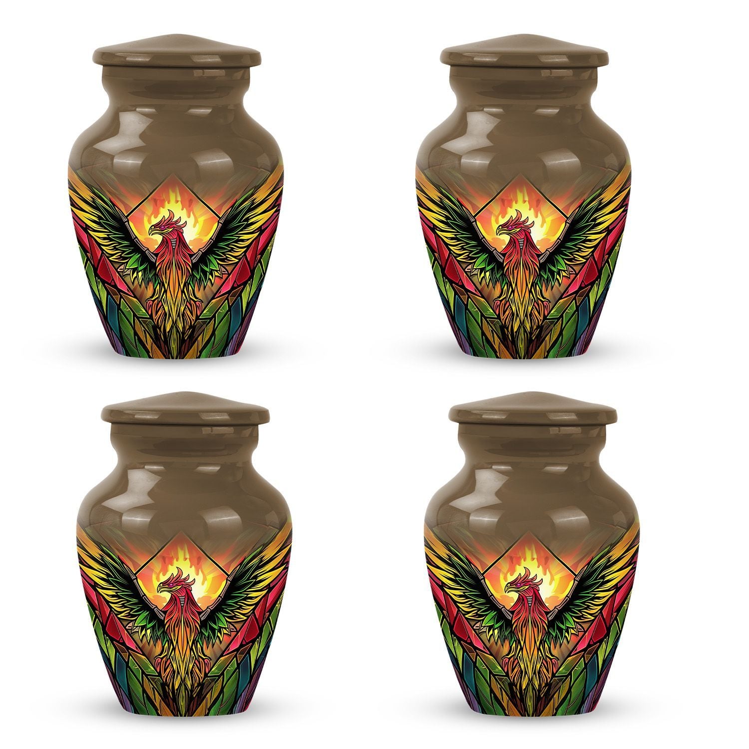 Classic phoenix urn in abstract design for human ashes