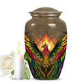 Classic phoenix urn in abstract design for human ashes