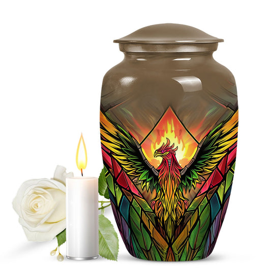 Classic phoenix urn in abstract design for human ashes