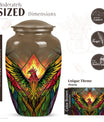 Classic phoenix urn in abstract design for human ashes