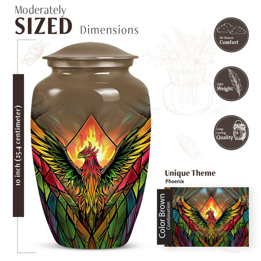 Classic phoenix urn in abstract design for human ashes