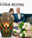 Classic phoenix urn in abstract design for human ashes