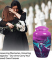 Classic wolf designed burial urn made from aluminum for mother's ashes