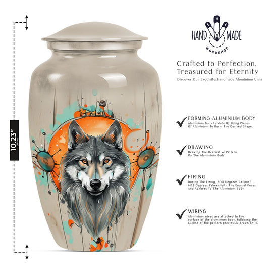 Classic 10-inch wolf Urn.