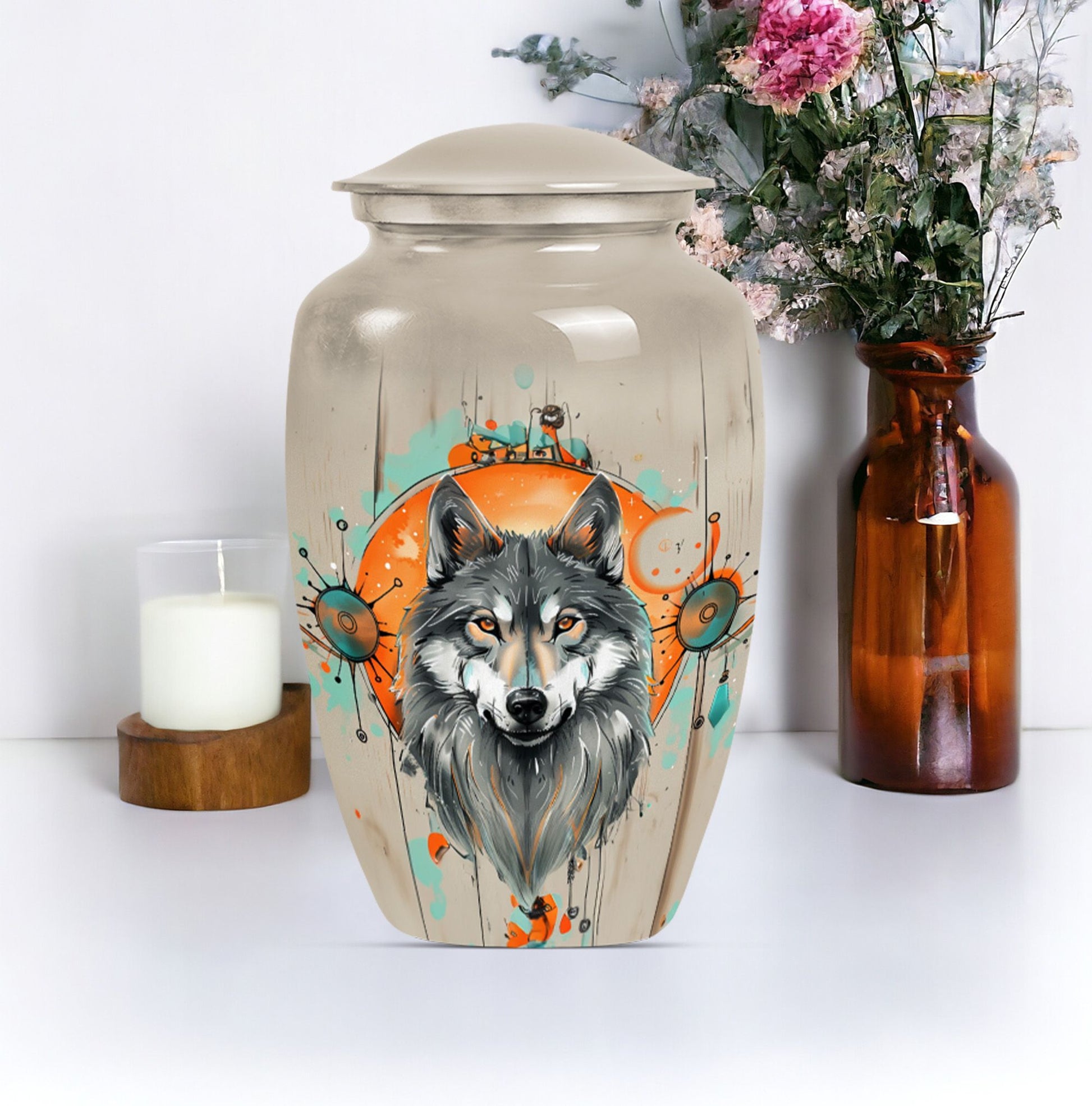 Classic 10-inch wolf Urn.