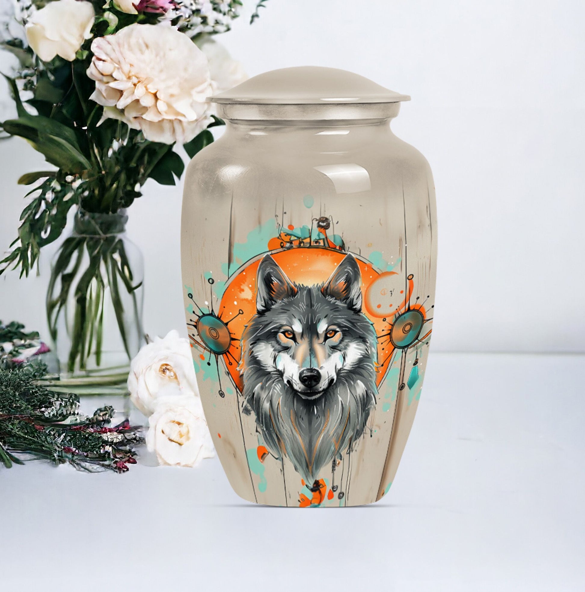 Classic 10-inch wolf Urn.