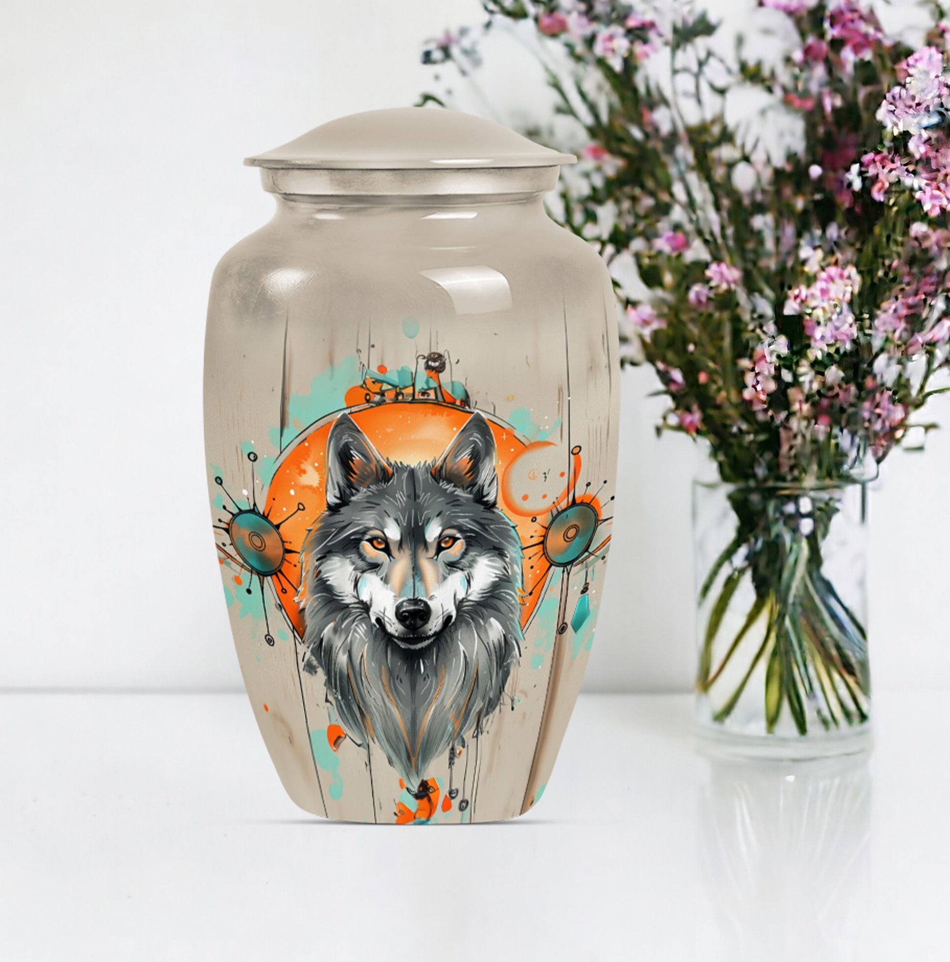 Classic 10-inch wolf Urn.