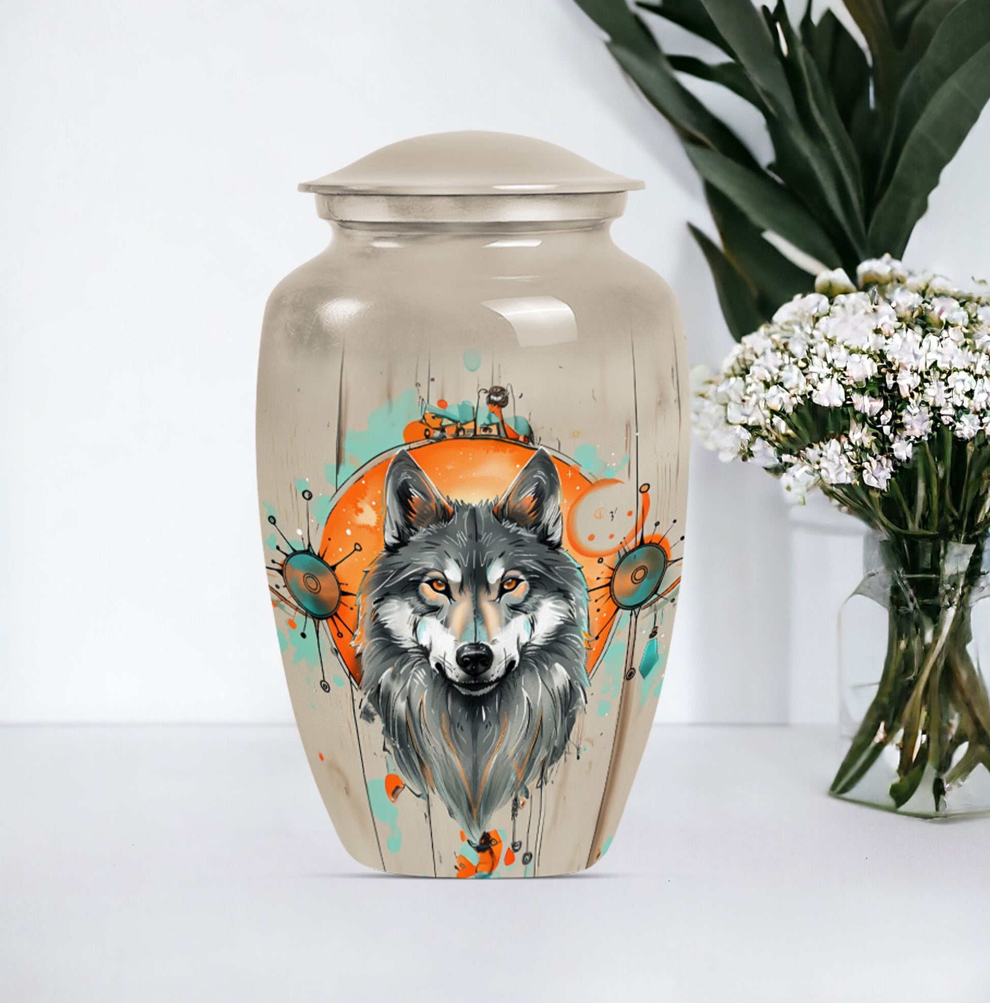 Classic 10-inch wolf Urn.