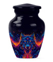 10-inch aluminium classic wolf urn for men's cremation ashes