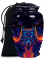 10-inch aluminium classic wolf urn for men's cremation ashes