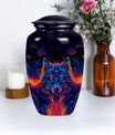 10-inch aluminium classic wolf urn for men's cremation ashes