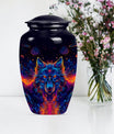 10-inch aluminium classic wolf urn for men's cremation ashes