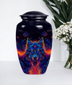 10-inch aluminium classic wolf urn for men's cremation ashes