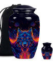 10-inch aluminium classic wolf urn for men's cremation ashes