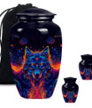 10-inch aluminium classic wolf urn for men's cremation ashes