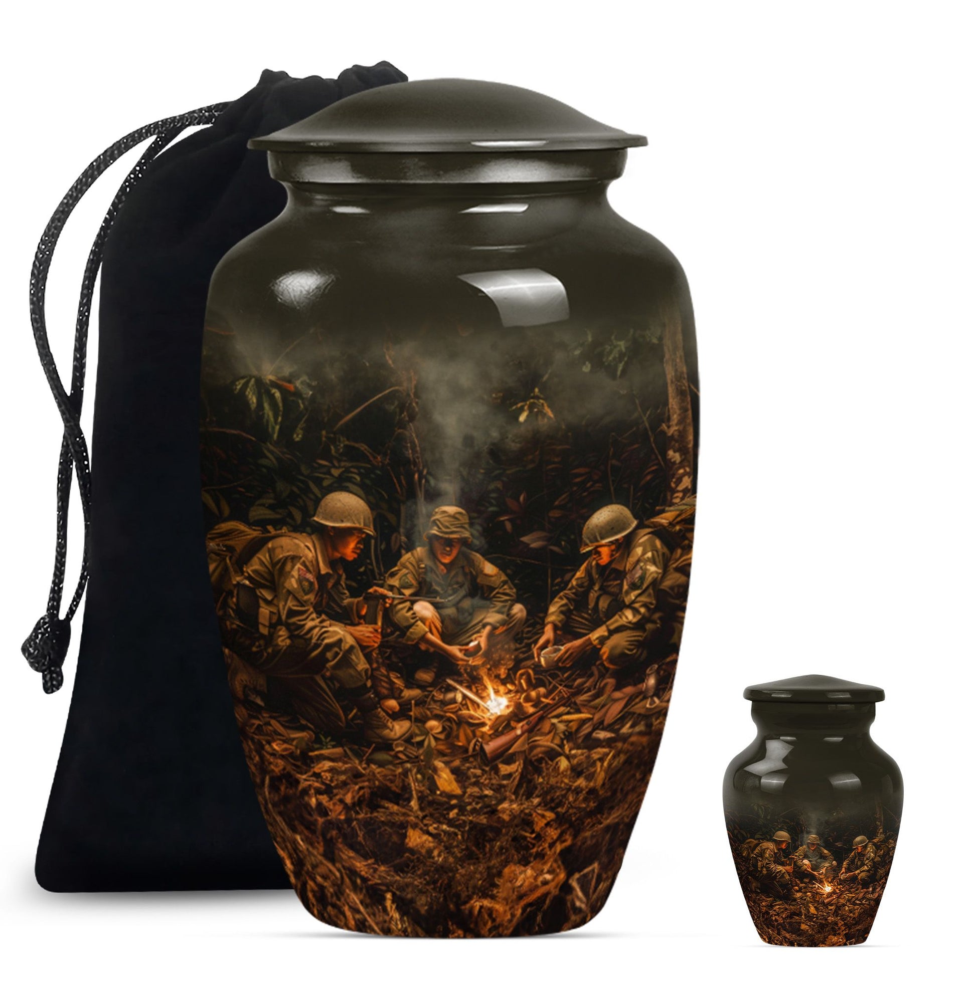 10-Inch classic military urn, memorial adult urn for ashes