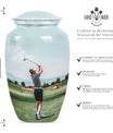 classic golf urn, large aluminium urn for ashes.