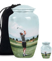 classic golf urn, large aluminium urn for ashes.