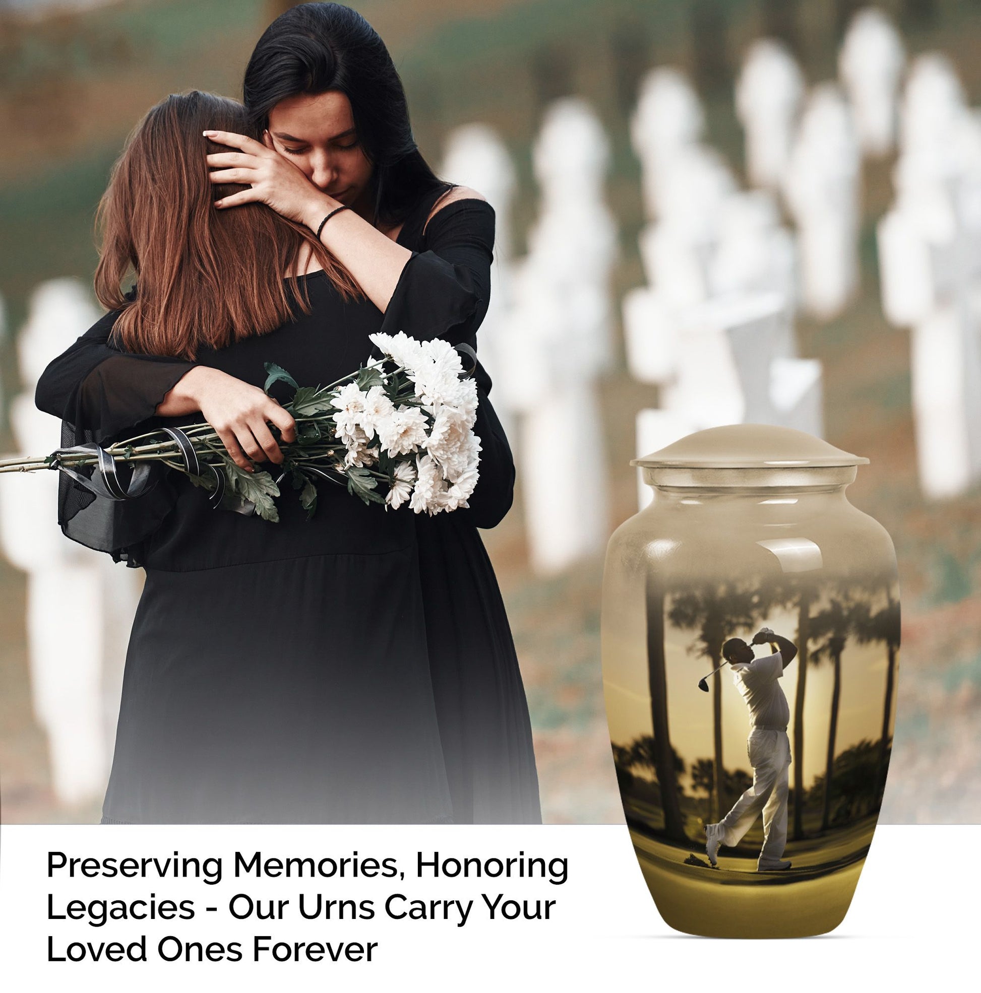 10 inch Classic Abstract Memorial Funeral urn.