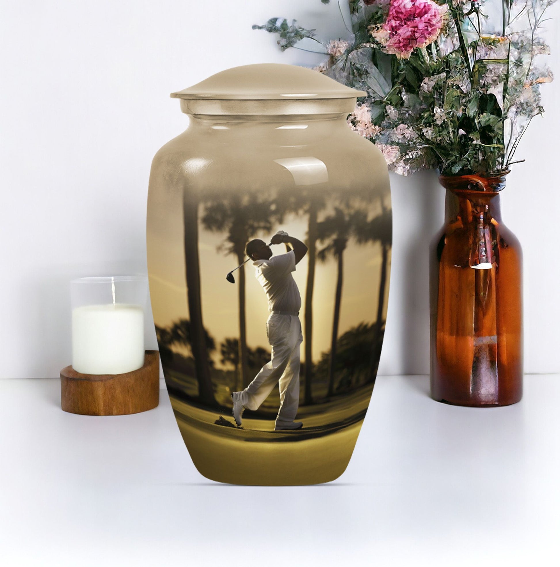 10 inch Classic Abstract Memorial Funeral urn.