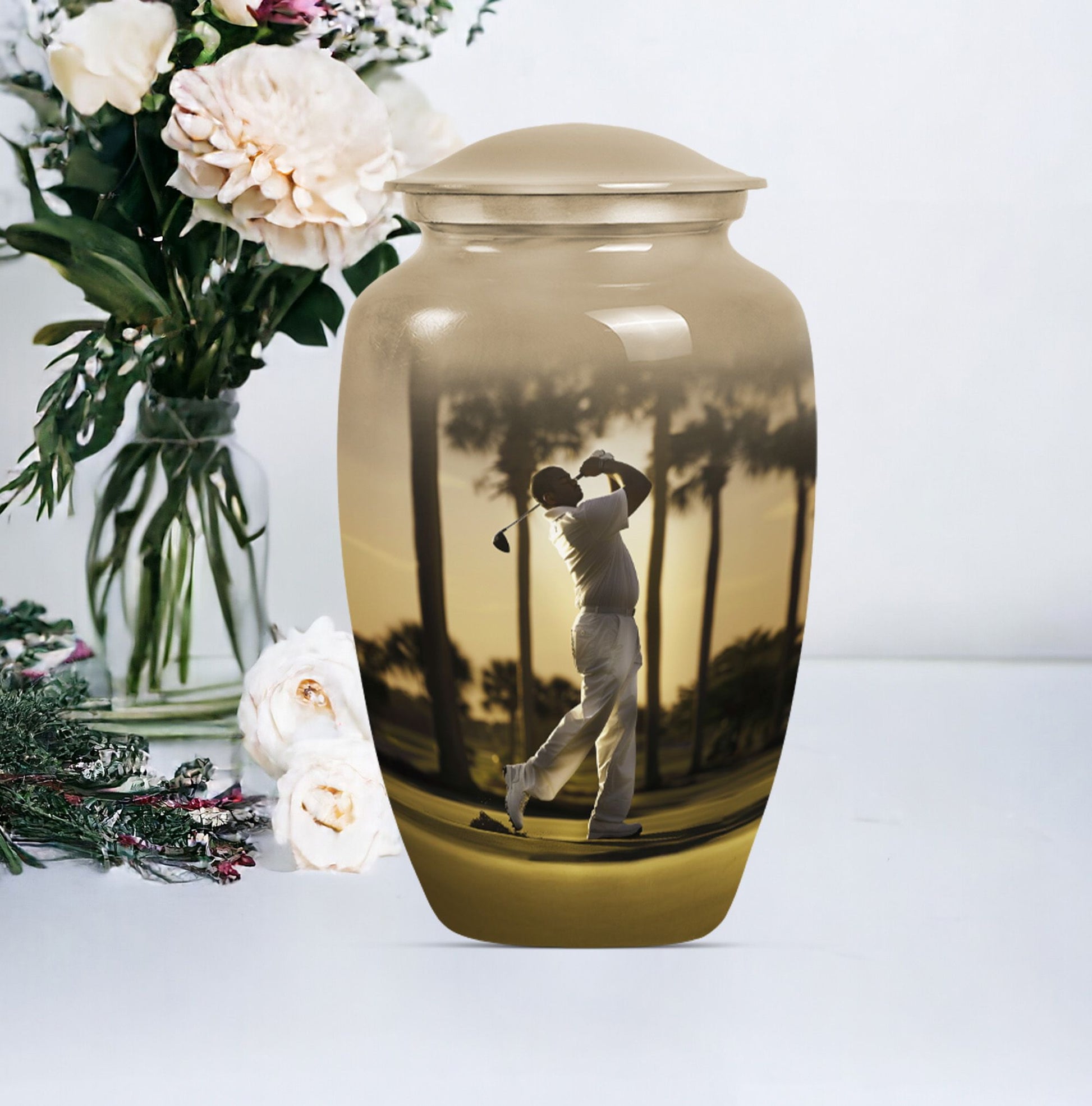 10 inch Classic Abstract Memorial Funeral urn.