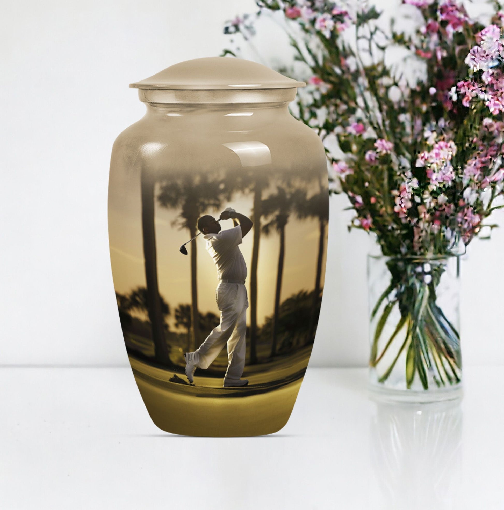 10 inch Classic Abstract Memorial Funeral urn.