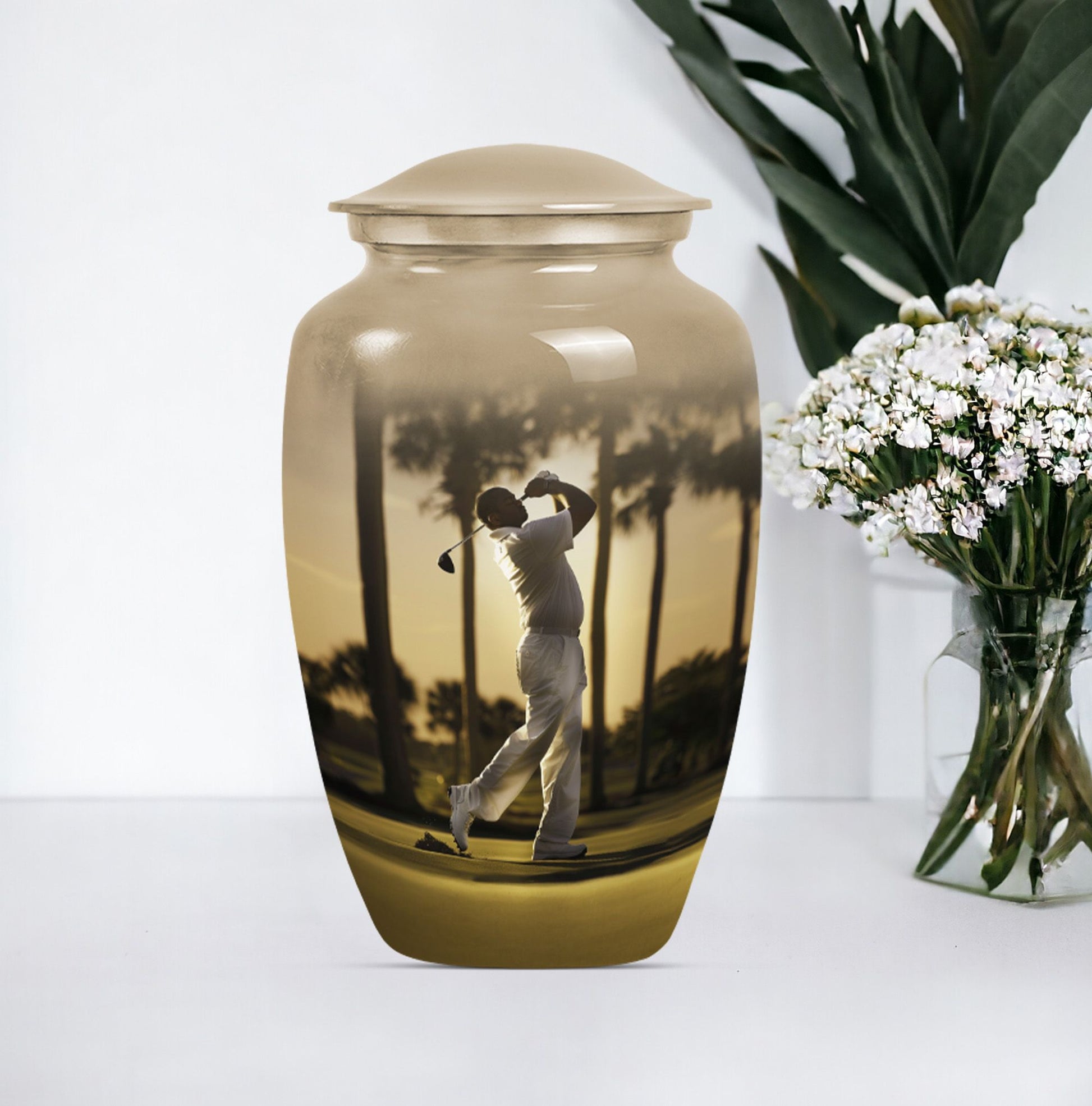 10 inch Classic Abstract Memorial Funeral urn.