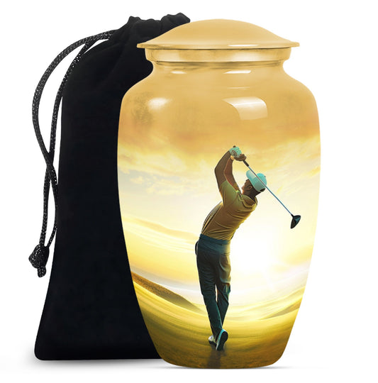 10-inch classic golf urn, large aluminium memorial urn.