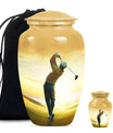 10-inch classic golf urn, large aluminium memorial urn.