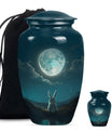 white bunny moon urn for women's cremation