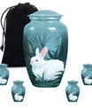 white bunny moon Funeral urn.