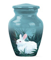 white bunny moon Funeral urn.