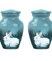 white bunny moon Funeral urn.