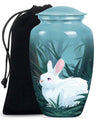 white bunny moon Funeral urn.