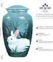 white bunny moon Funeral urn.