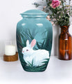 white bunny moon Funeral urn.