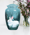 white bunny moon Funeral urn.