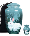 white bunny moon Funeral urn.