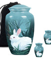 white bunny moon Funeral urn.