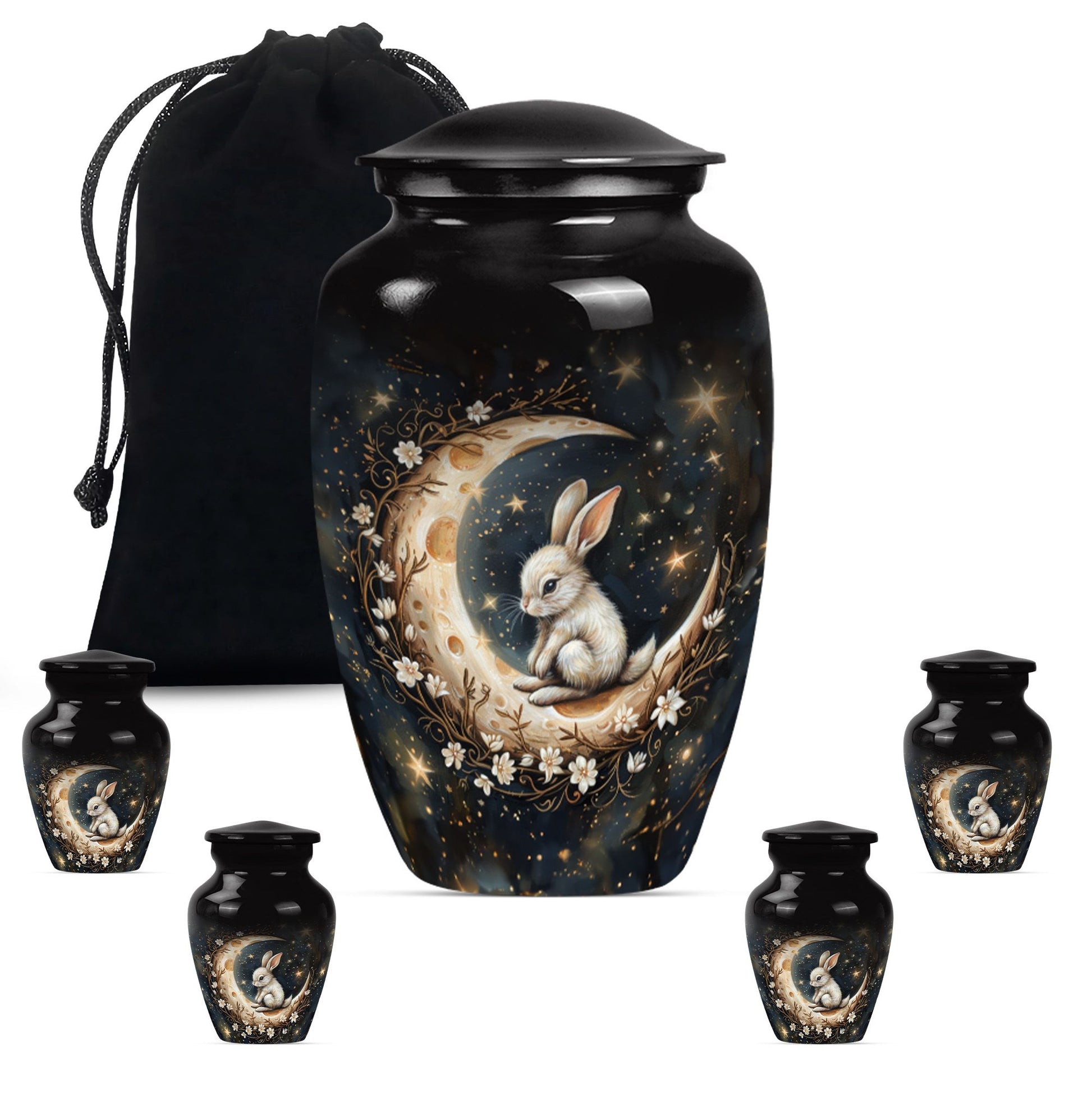 White Bunny Moon Urn 