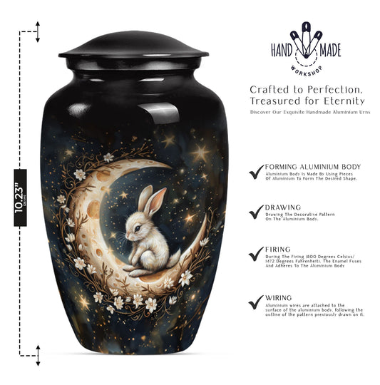 White Bunny Moon Urn 