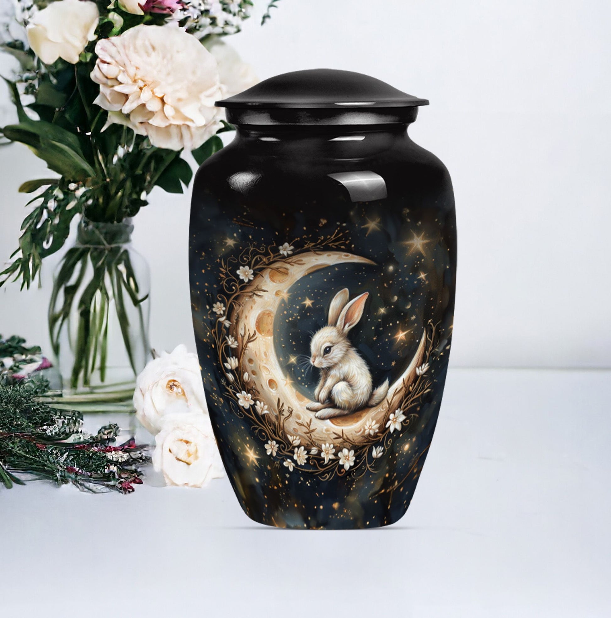 White Bunny Moon Urn 