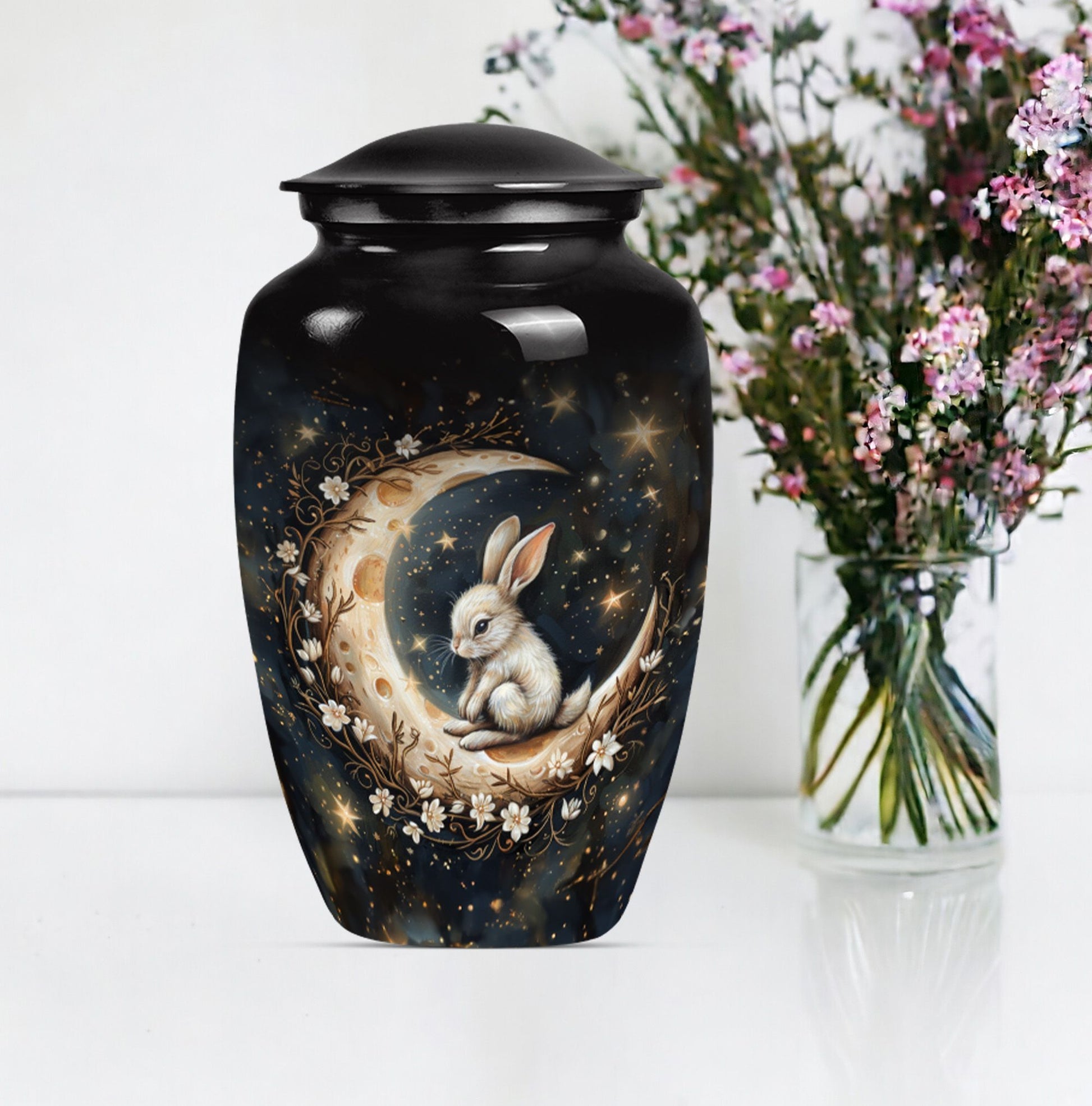 White Bunny Moon Urn 