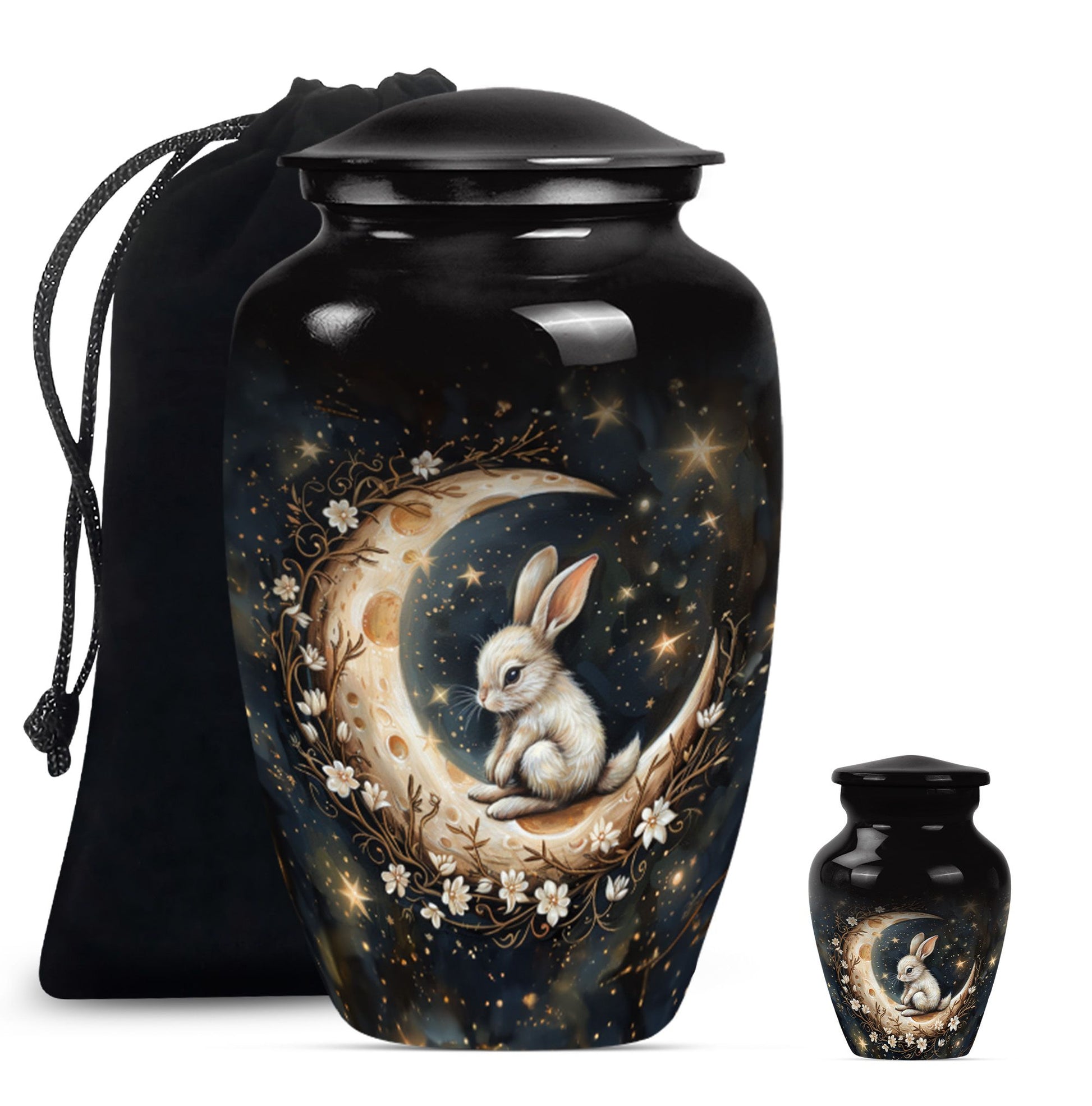 White Bunny Moon Urn 