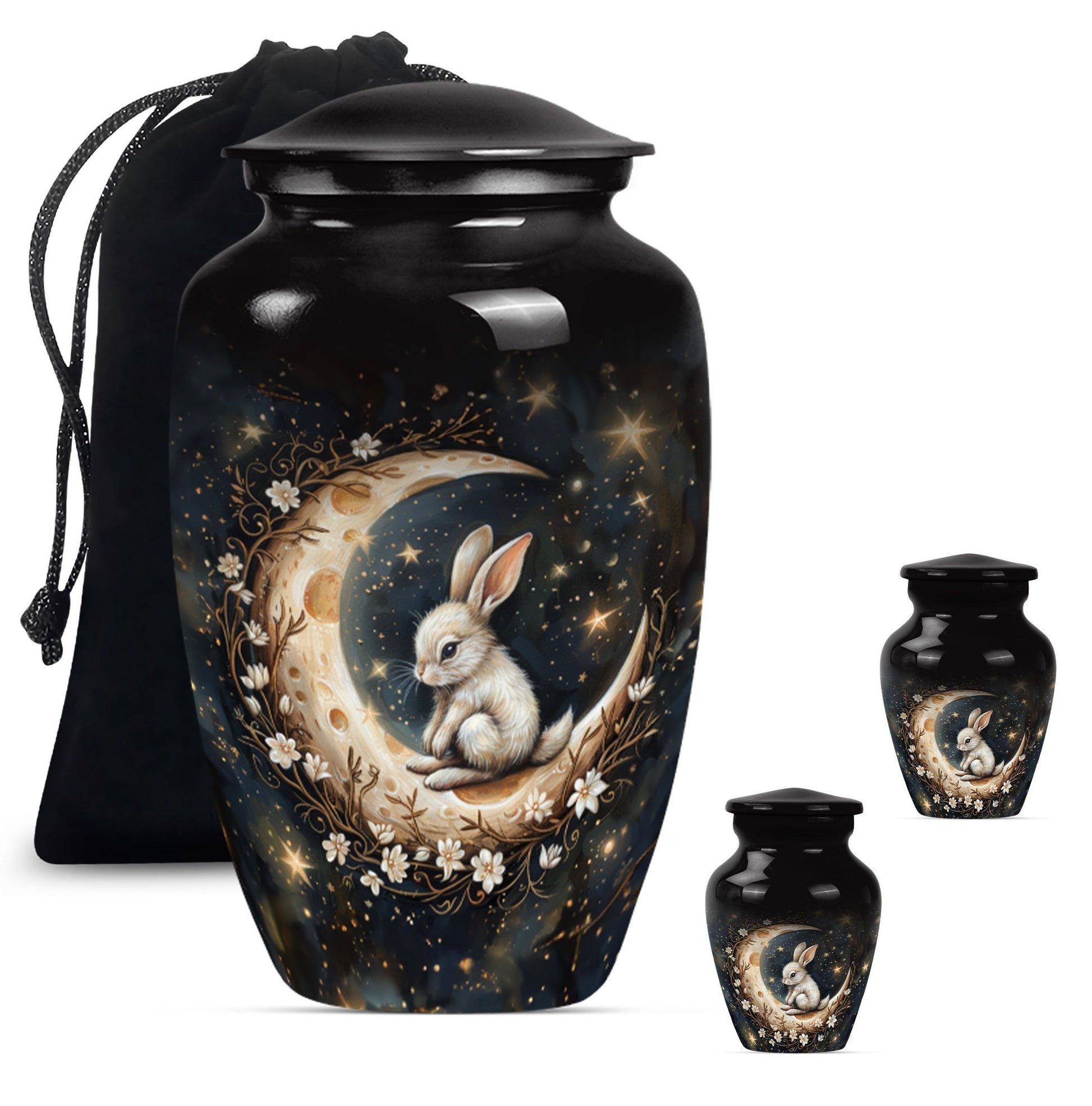 White Bunny Moon Urn 