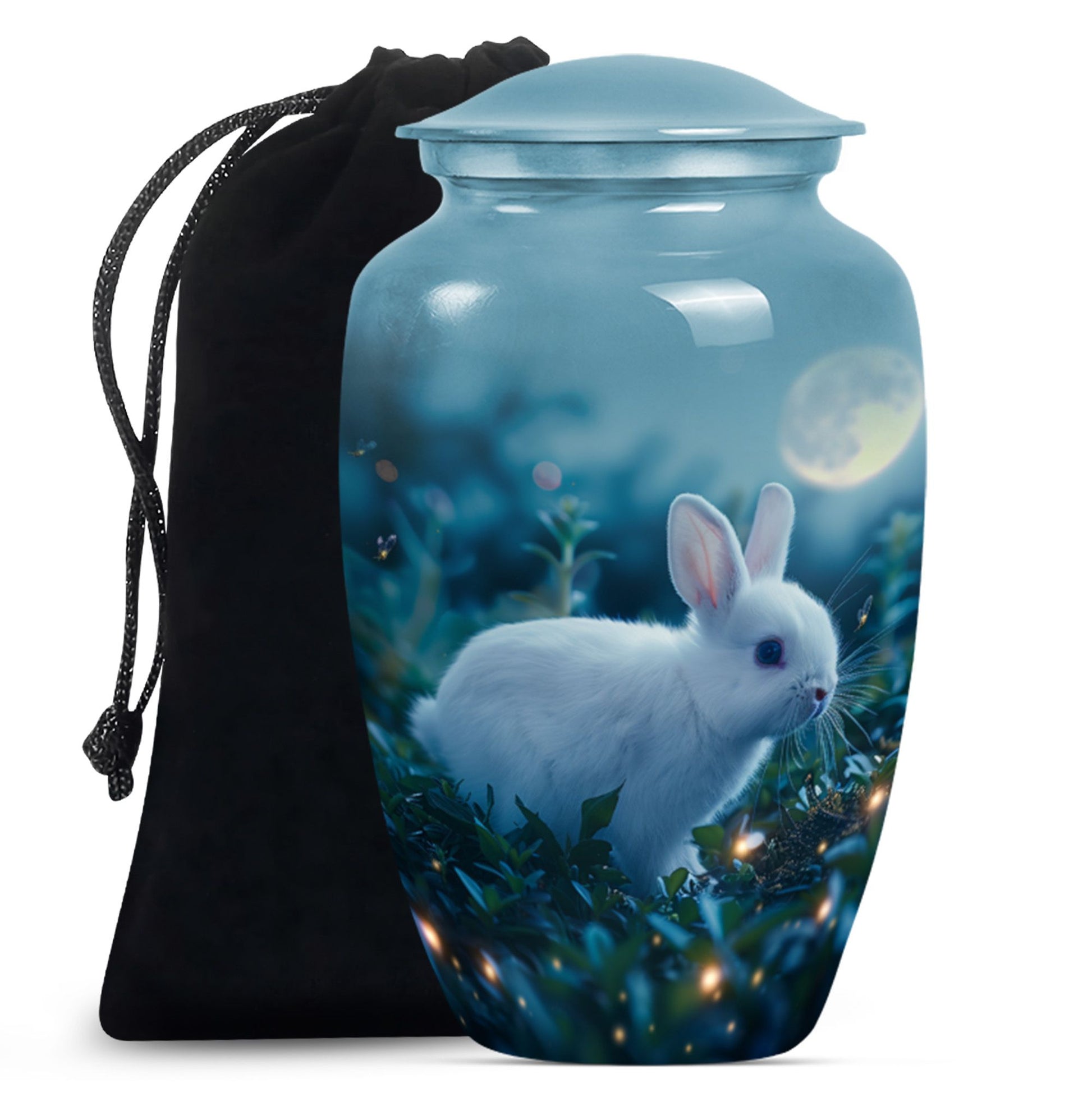 10-inch white bunny moon urn